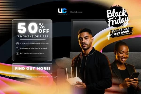 UrbanConnect Black Friday 2025: 50% off Fibre Deals, & Double Referral Rewards!